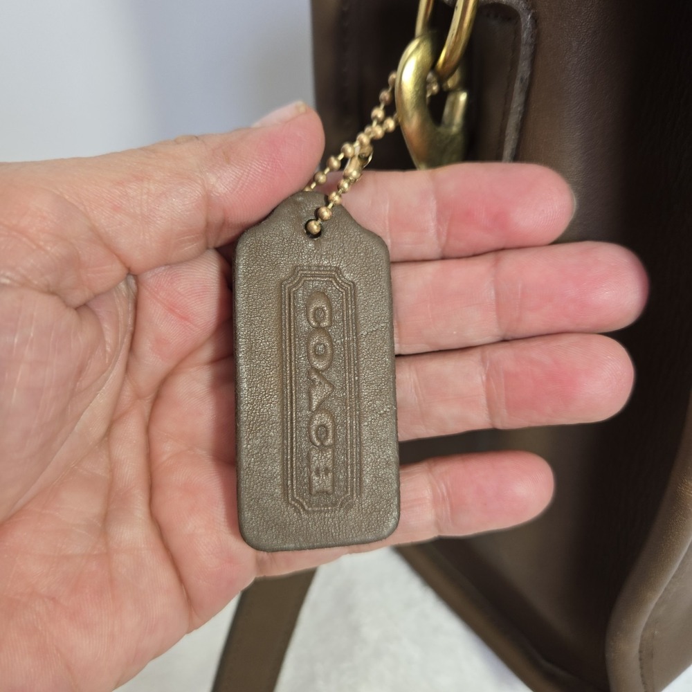 Vtg Coach Manor #9977 Taupe Convertible Top Handle Crossbody Bag Hangtag Rare - Picture 14 of 16
